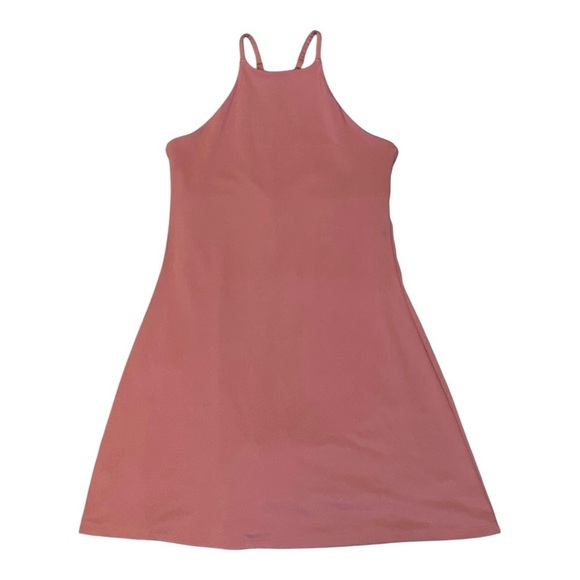 Girlfriend Collective Naomi High Neck Crossback Workout Dress Fig Women’s Medium - Picture 3 of 6